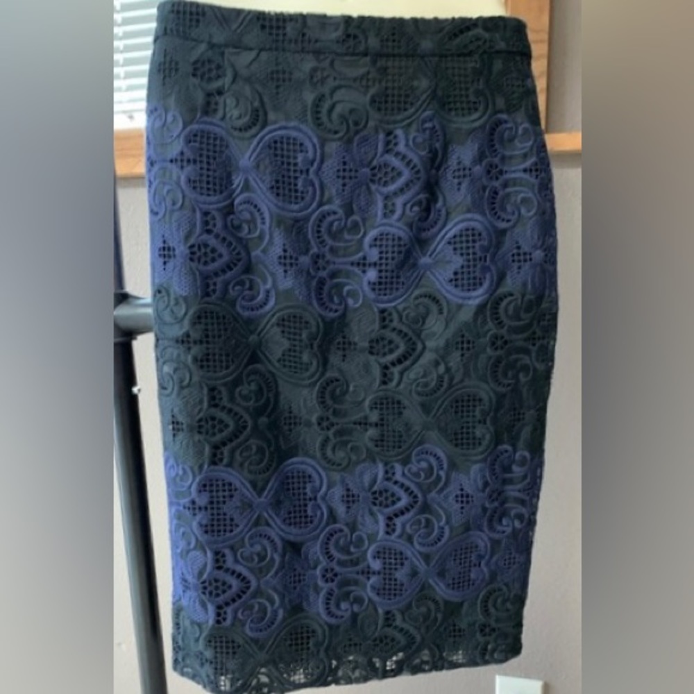 A.L.C. Indian Lace Navy / Black Skirt 8 M blue